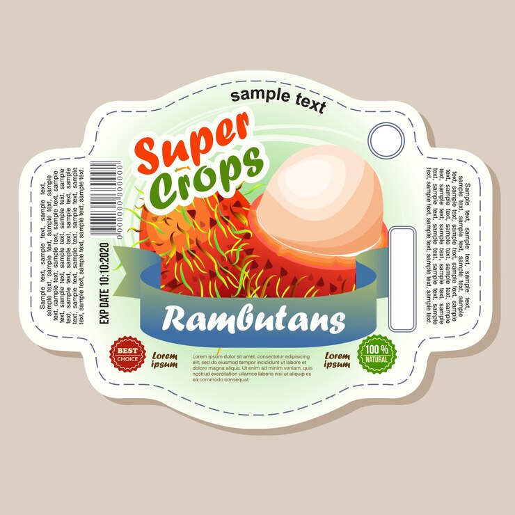 Etiqueta adhesiva de rambutans