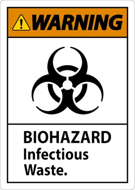 Etiqueta de advertencia de peligro biológico Residuos infecciosos de riesgo biológico
