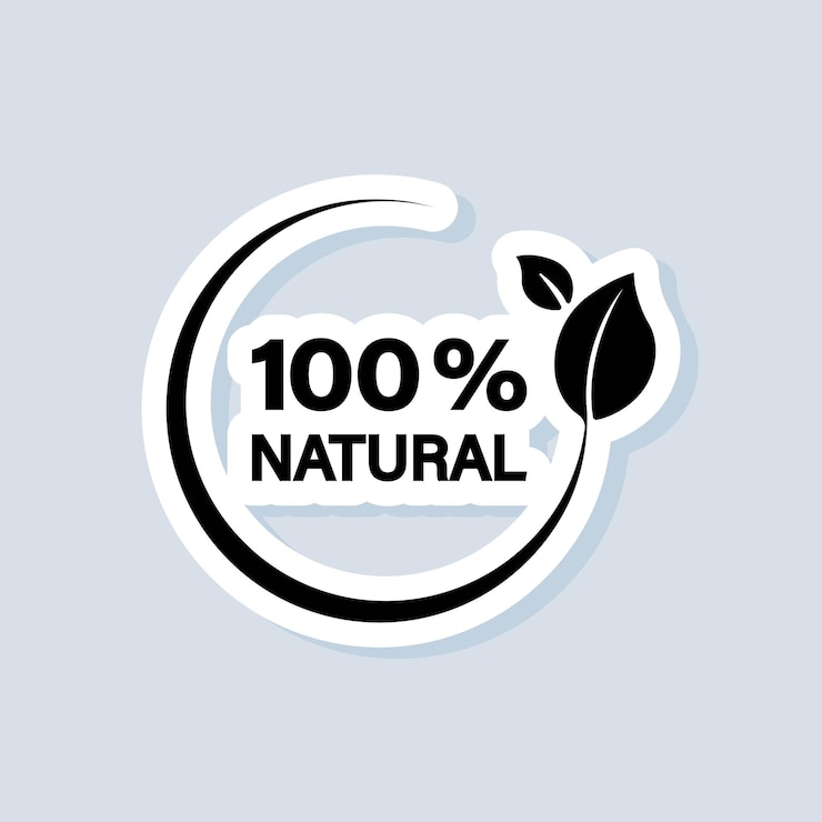 Etiqueta de alimentos orgánicos. Icono 100% natural. Signo orgánico. Vector sobre fondo aislado. EPS 10.