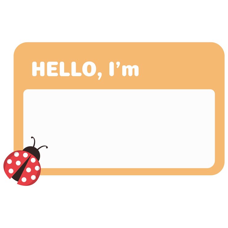 Vector etiqueta amarilla del vector hello im con pegatina de error aislada sobre un fondo blanco
