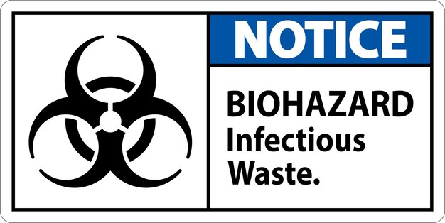 Etiqueta de aviso de peligro biológico Residuos infecciosos de riesgo biológico