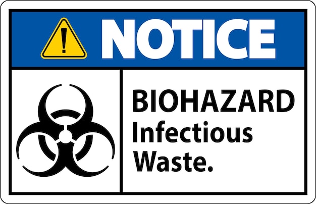 Etiqueta de aviso de peligro biológico Residuos infecciosos de riesgo biológico