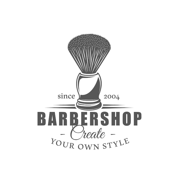 Etiqueta de barbería aislada sobre fondo blanco