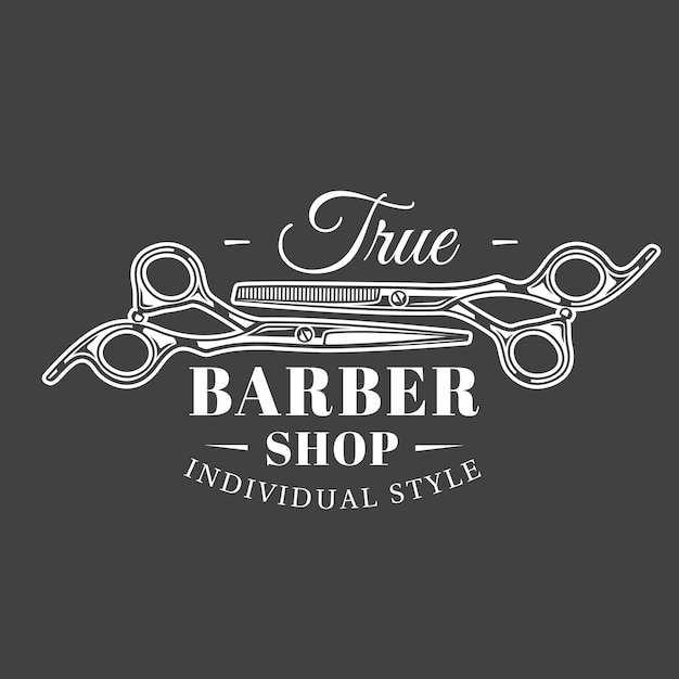 Etiqueta de barbería aislada sobre fondo negro