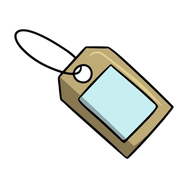 Etiqueta beige en la maleta bolsa de viaje espacio de copia vacío ilustración vectorial en estilo de dibujos animados