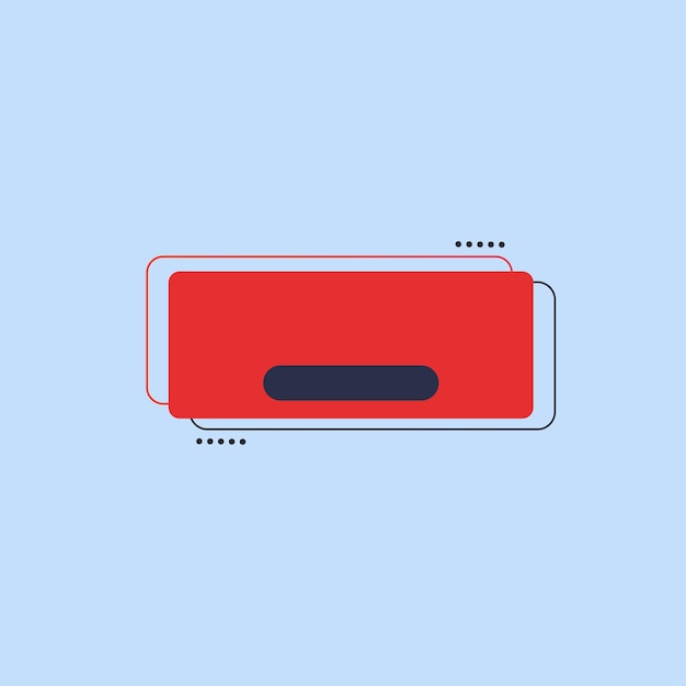 etiqueta en blanco roja negra en diseño vectorial plano