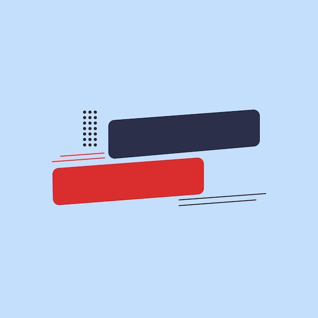 etiqueta en blanco roja negra en diseño vectorial plano