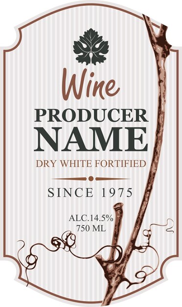 Vector etiqueta para botella de vino