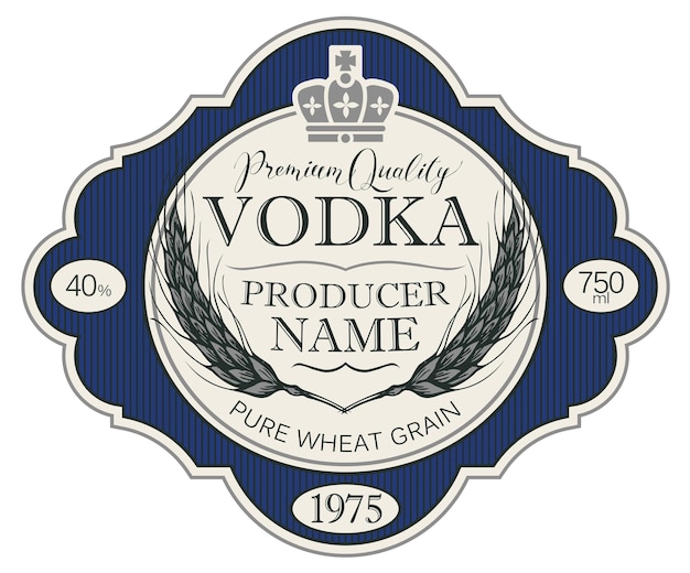 etiqueta para botella de vodka