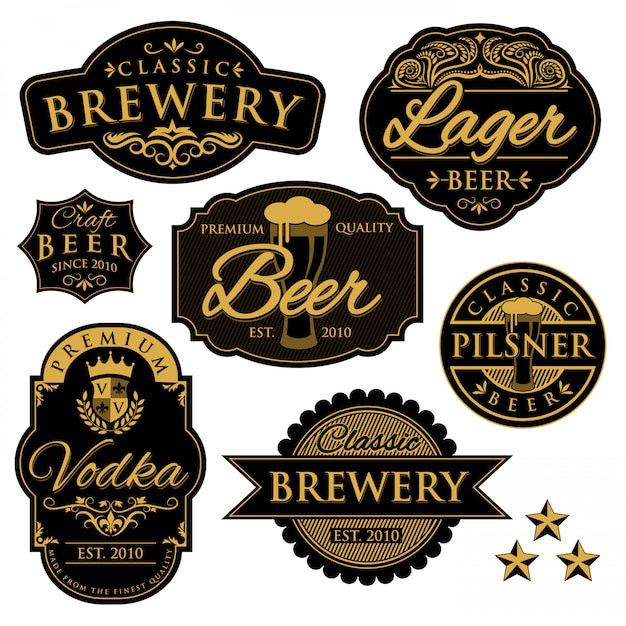 Vector etiqueta de la cervecería vintage