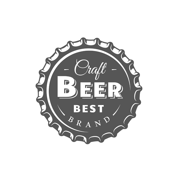 Etiqueta de cerveza aislada sobre fondo blanco. elemento de diseño ilustración vectorial