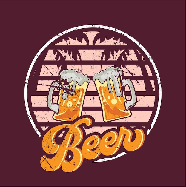 Vector etiqueta de cerveza grunge