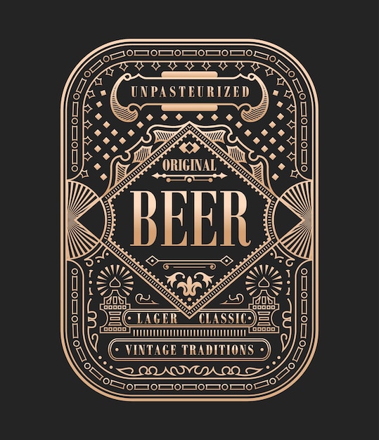 Vector etiqueta de cerveza vintage