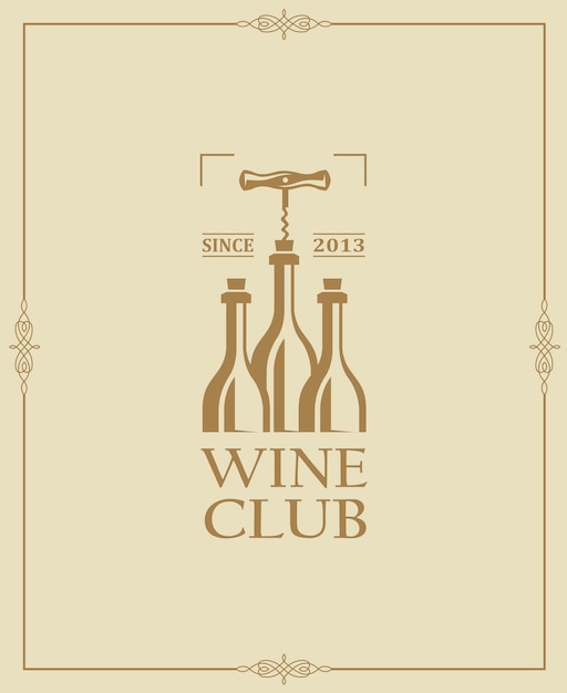 Vector etiqueta del club de vinos