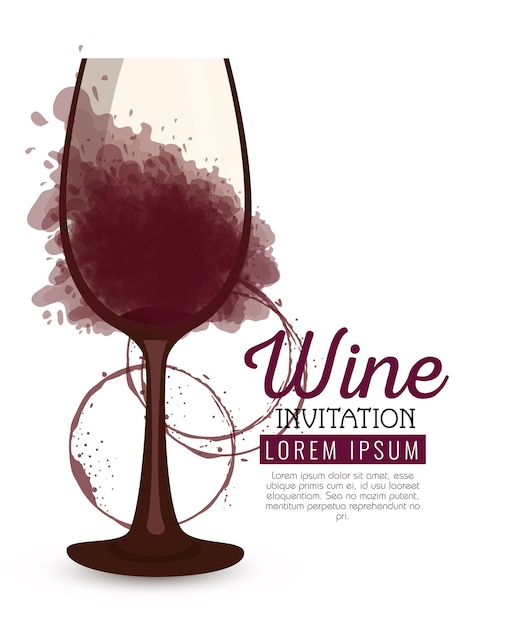etiqueta de la copa de vino tinto