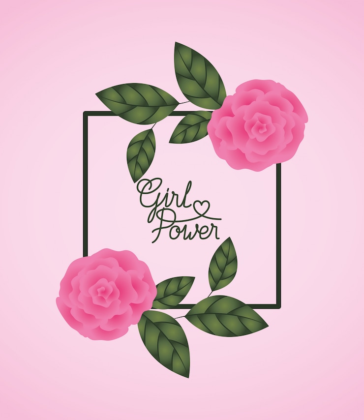 Vector etiqueta del día de la mujer con rosas.