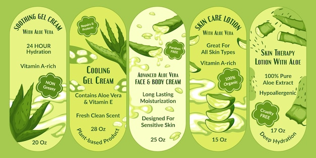 Etiqueta para diseño de empaque de gel de aloe vera natural