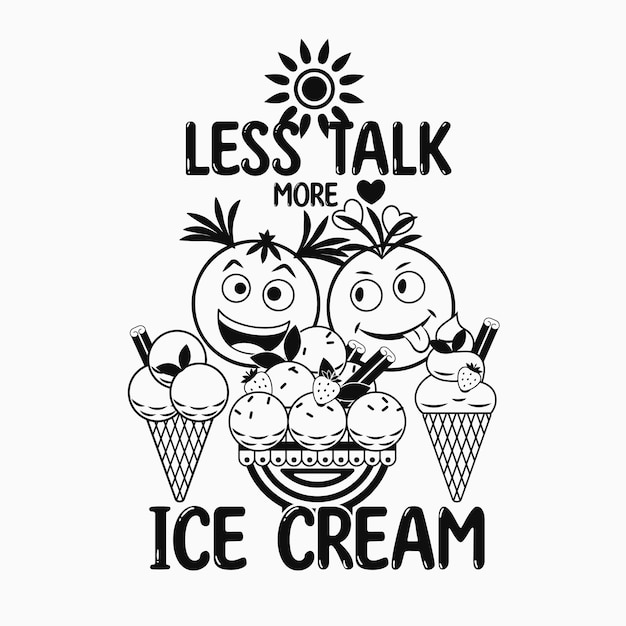 Vector etiqueta divertida con conos de helado sundae emoji loco amor pareja texto