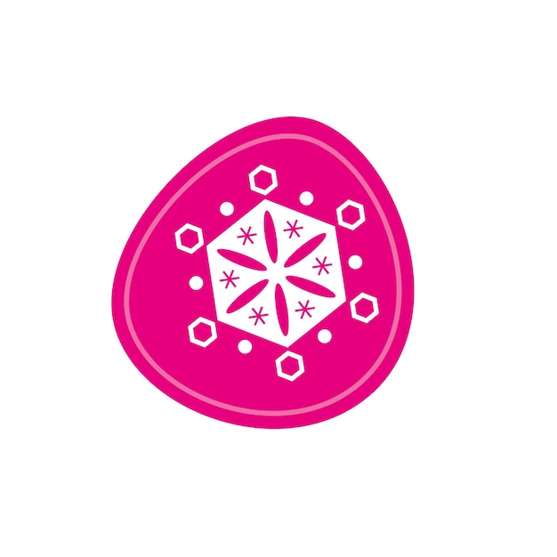 Etiqueta engomada del copo de nieve Icono de invierno Ilustración vectorial en estilo plano