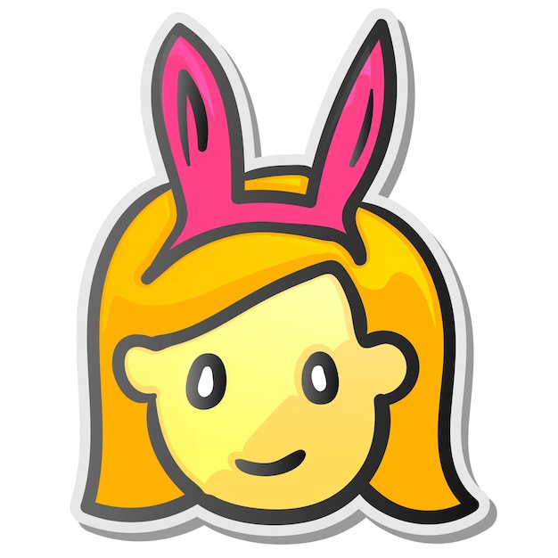 Etiqueta engomada divertida de playgirl emoji cara sonriente