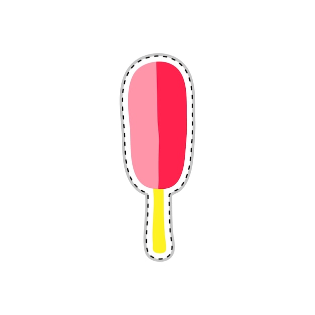 Etiqueta engomada del doodle con helado