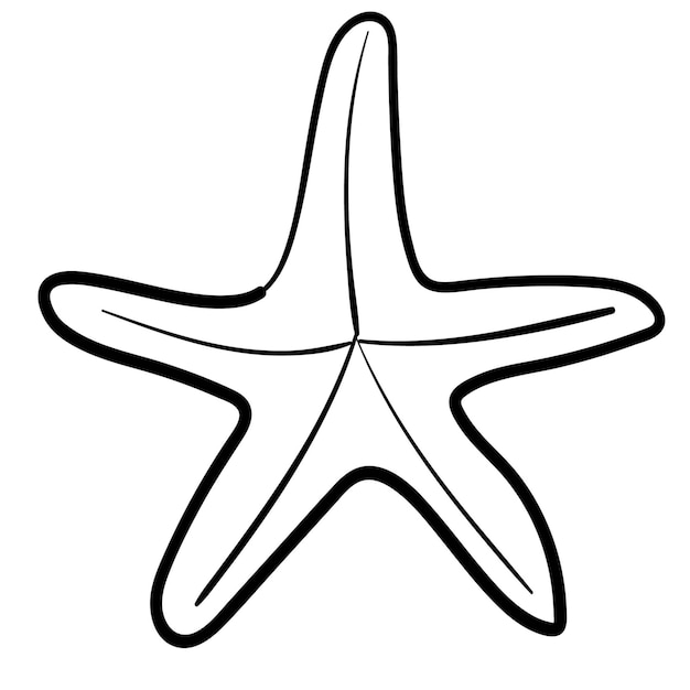 Etiqueta engomada del Doodle increíble estrella de mar, coral