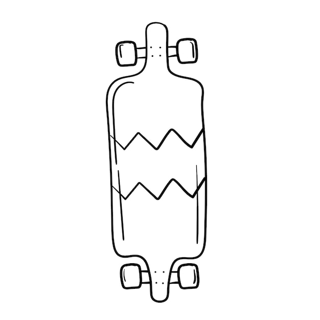 Etiqueta engomada del Doodle con longboards brillantes