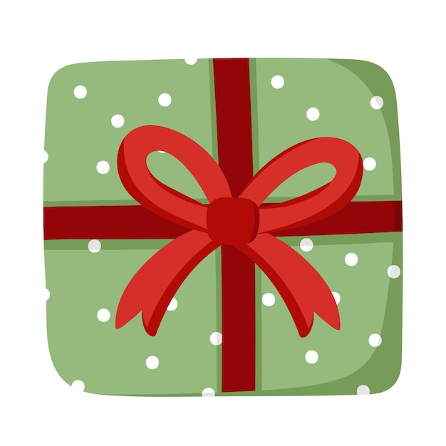 Etiqueta engomada del garabato con caja de regalo para cualquier ocasión. Navidad, cumpleaños, día de San Valentín, día de la mujer, mes