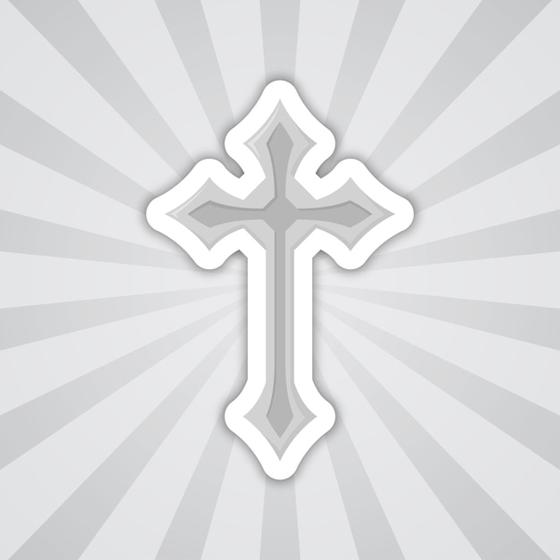 Etiqueta engomada de la nota con el vector de Christian Cross