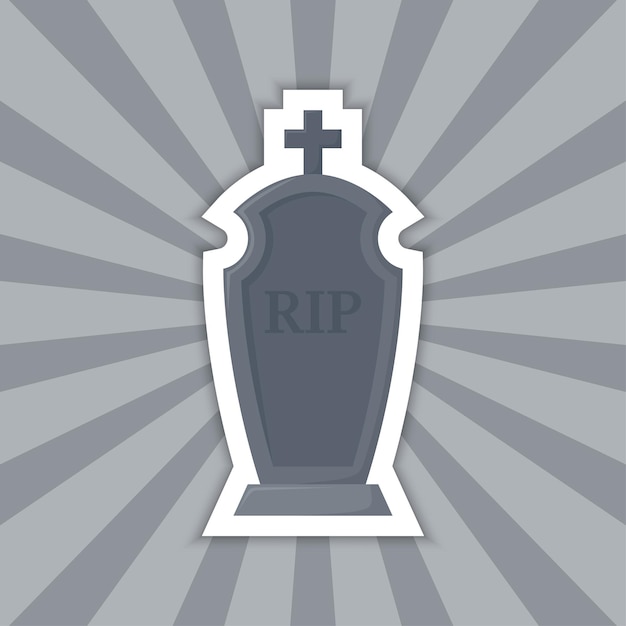 Vector etiqueta engomada de la nota con el vector de tombstone