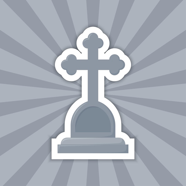 Etiqueta engomada de la nota con el vector de Tombstone