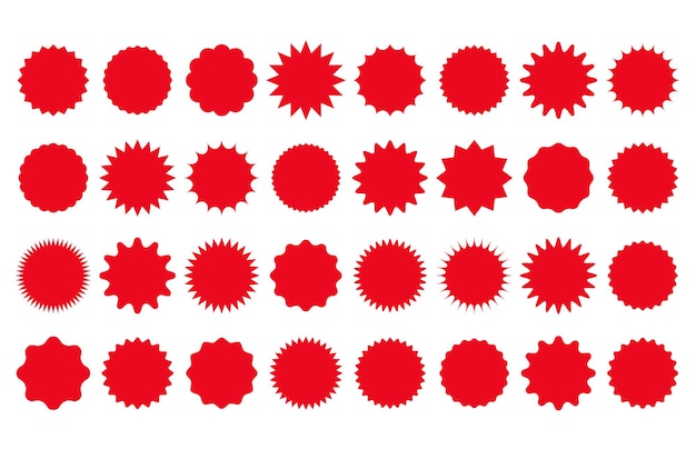 Etiqueta engomada de Starburst. Ilustración vectorial. Icono de precio de ráfaga de estrellas.
