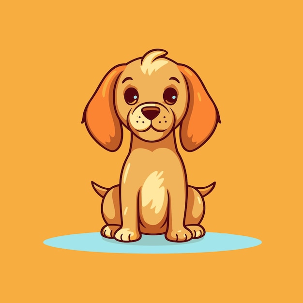 Etiqueta engomada del vector del logotipo del perro lindo