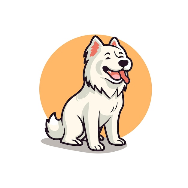 Etiqueta engomada del vector del logotipo del perro lindo