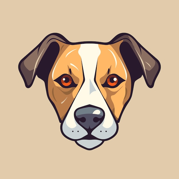 Etiqueta engomada del vector del logotipo del perro lindo