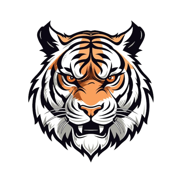 Etiqueta engomada del vector del logotipo del tigre