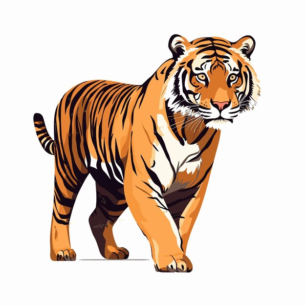 Etiqueta engomada del vector del logotipo del tigre