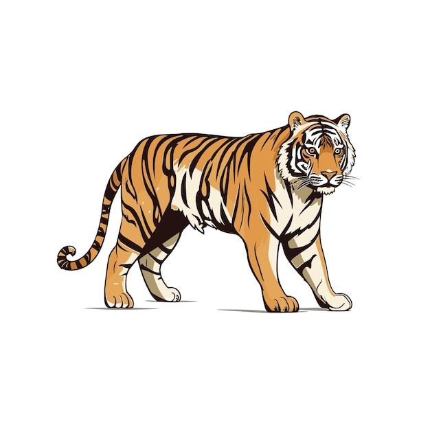 Etiqueta engomada del vector del logotipo del tigre