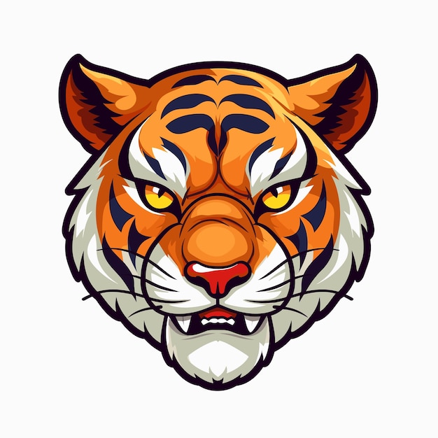 Etiqueta engomada del vector del logotipo del tigre