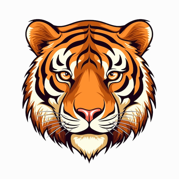 Etiqueta engomada del vector del logotipo del tigre