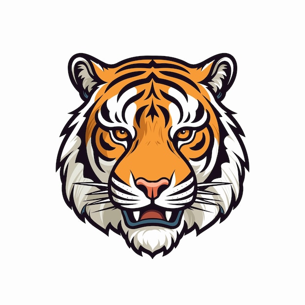 Etiqueta engomada del vector del logotipo del tigre