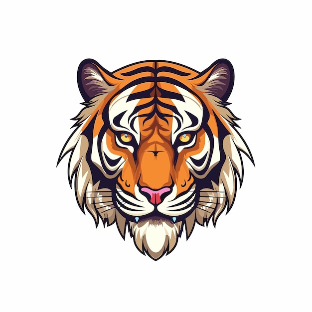 Etiqueta engomada del vector del logotipo del tigre