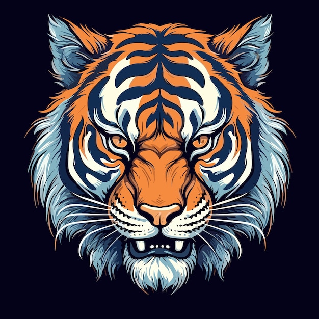 Etiqueta engomada del vector del logotipo del tigre