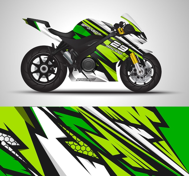 Motocross wrap pegatina y vinilo adhesivo ilustración.