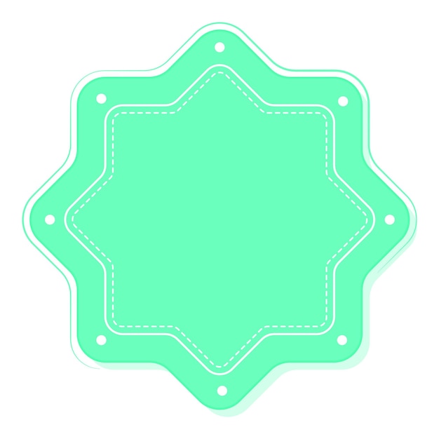 Etiqueta de estrella en blanco o elemento de marco en color azul