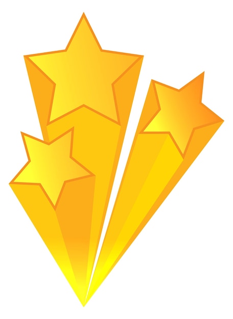 Etiqueta de estrella dorada Emblema premium Efecto de fuegos artificiales