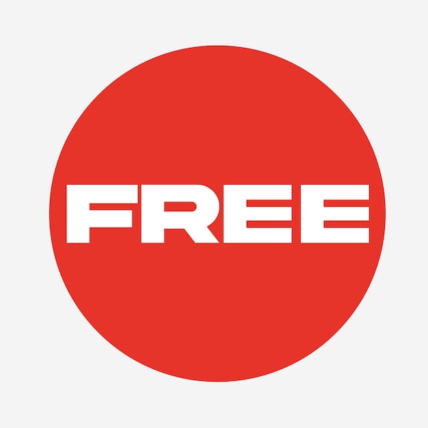 Etiqueta de etiqueta de icono de etiqueta gratis roja
