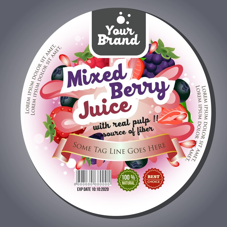 etiqueta de etiqueta de jugo de bayas mixtas