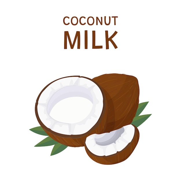 tema Repetido sirena Etiqueta de etiqueta de leche de coco o productos de árbol de coco de icono  | Vector Premium