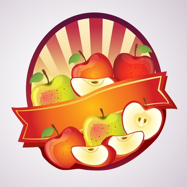 Etiqueta y etiqueta de manzanas